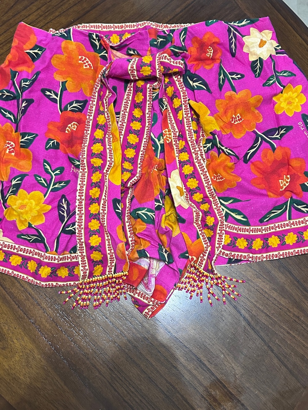 Farm Rio Women’s Pink Embroidered Floral High-Waist Shorts Size Large - Picture 4 of 5